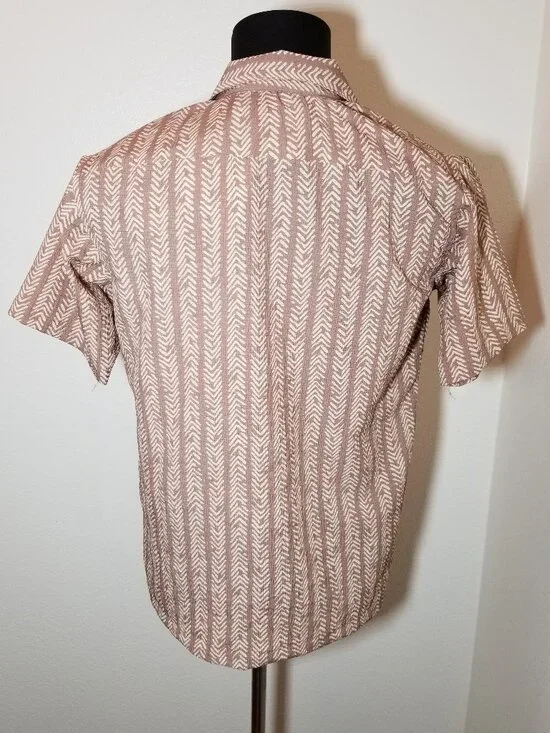 Sovereign Code Boys L(14/16) Brown Tribal Print Short Sleeve Button Up NWT - Picture 3 of 8